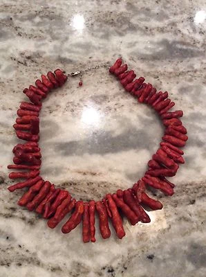 Declaración pasarela AIL Italia esterlina 925 rama bambú esponja coral babero collar Foto 1 de 4