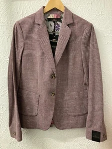 NEXT - TAILORED FIT - DARK PINK MIX - CHECK JACKET - SIZE 14  - NEW WITH TAGS - Picture 1 of 10