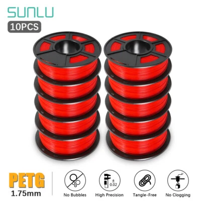 SUNLU 5KG 10KG PETG 3D Printer Filament 1.75mm PETG 1KG/ROLL ±0.02mm Multicolor - Image 1 of 4
