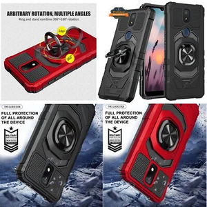 Funda protectora híbrida de alta resistencia con soporte de anillo 2 en 1 para Cricket Vision Plus - Imagen 1 de 30