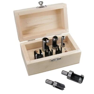 Juego de herramientas de corte/cortador de tapones de madera de 8 piezas vástago de 10 mm - Imagen 1 de 1