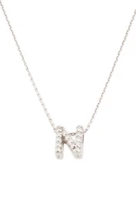 ROBERTO COIN 18K 750 WHITE GOLD DIAMOND 'N' LOVE LETTER PENDANT NECKLACE - Picture 1 of 6