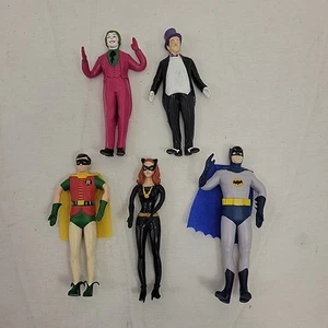 Batman & Robin Cat Woman Penguin Joker DC Comics NJ Croce Bendable Figures Bendy - Picture 1 of 6