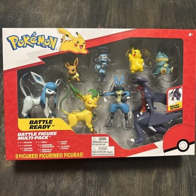 NOVO boneco de batalha Pokemon 8 peças conjunto de presente Pikachu LUCARIO EEVEE RIOLU GLACEON - Imagem 1 de 4