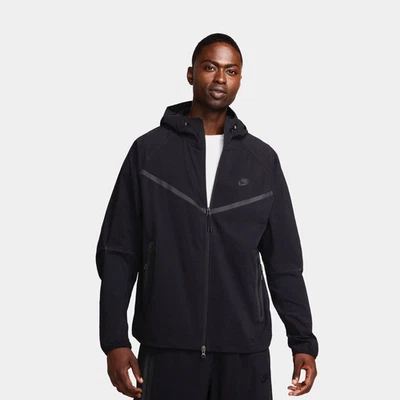 Chaqueta con Capucha Nike Tech Tejida Cremallera Completa Para Hombre Negra Talla L Grande MRSP $130 Foto 1 de 4