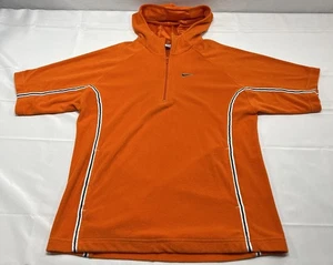 VTG Nike Hoodie Sweatshirt Mens Size Medium Orange 1/4 Zip S/S Terry Cloth 90’s - Picture 1 of 9