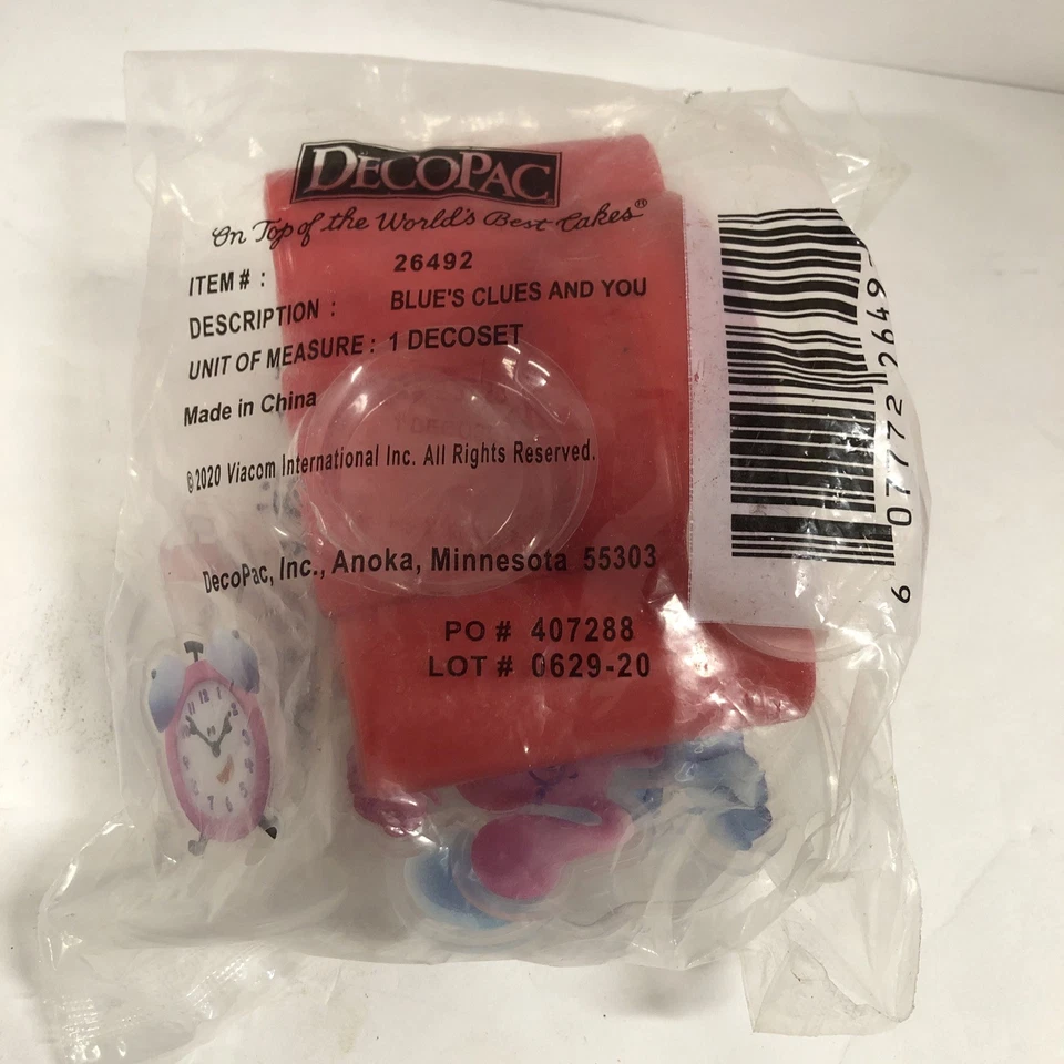 DecoPac Blues Clues And You Синяя Лопата Пурпурные Часы Декосет Торт Топпер НОВЫЙ! - Изображение 1 из 2