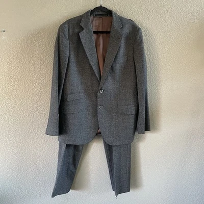OLIVER WICKS Suit Mens 42R 34x30  Grey Check  Wool  Alfred Brown England - Image 1 of 4