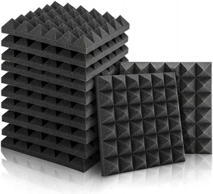 Akustikschaumstoff 12 Stück Schaumstoff Pyramiden 30 x 30 x 5 cm Podcasts Auf... - Bild 1 von 7