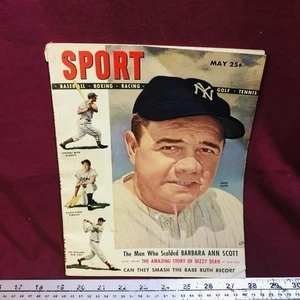 Vintage 1948 SPORT Magazine – Babe Ruth Cover! No Label RARE! - Foto 1 di 2