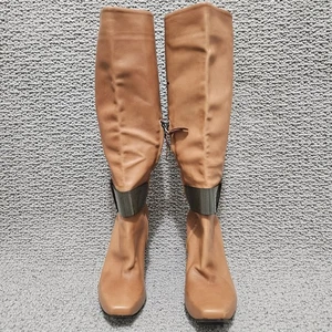 Botas de tacón alto hasta la rodilla de cuero tostado TACOMA F. VERO CUOIO para mujer talla 37,5 - Imagen 1 de 9