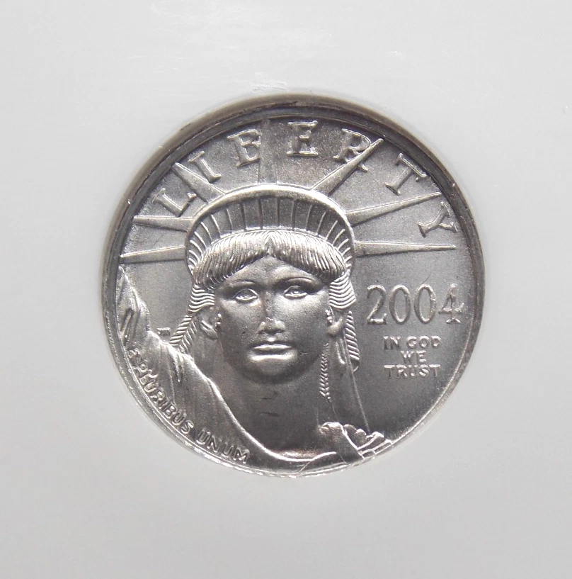 2004 $10 American *PLATINUM* Eagle 1/10th Statue of Liberty NGC MS69 #075 ECC&C - Image 1 of 4