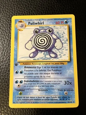 # Pokémon TCG Poliwhirl 38/102 1st Edition Spanish Base Set 1999 Vintage NM - Image 1 of 3