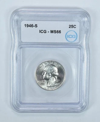 1946-S Washington Quarter MS66 ICG *9767 - Image 1 of 4