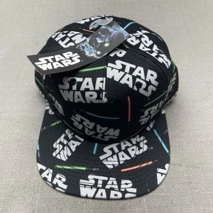 Vintage Star Wars Spell out Lichtschwert Mütze Kappe Lucas Films Ltd. schwarz flacher Schirm - Bild 1 von 9
