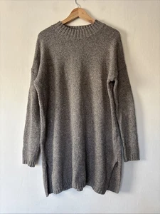 Maglione Fat Face marrone maglia lunga cotone 55% lana 6% misto taglia UK 14 - Foto 1 di 8