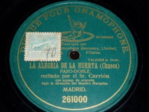OPERA 78 rpm RECORD Pre-Dog Gramophone TENOR CARRIÓN - Picture 1 of 1