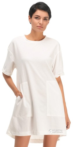 Abito T Shirt Zara Fuori Produzione Off White Con Tasche E Volume Sul Retro Nuovo