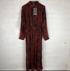 New inc tags Religion Particle Shirt MIDI Dress Energy Print, Red UK12 Rrp £155