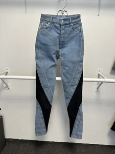 Mugler X H&M Spiral Jeans US Größe 0 US 0 EUR 32 Schwarz Stretch Blau Denim - Bild 1 von 12