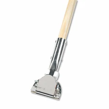 BWK1490 Clip On Dust Mop Handle Lacquered Wood Swivel Head 1" Diameter x 60" Lng