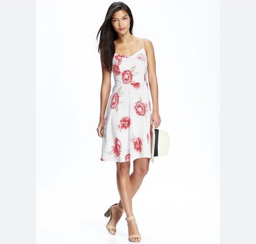 OFF WHITE Abito da sole poplin vec bluy navyco bian rosao rossoale flore donnaa tagli media nuo conchette