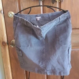 J. Jill Stretch Washed Walnut Corduroy Cargo Sz. 12 Skirt - Picture 1 of 11