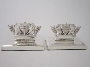 Portatarjetas náuticas de plata de ley muy grandes para menú/lugar - 1906 por J. Dudley - Imagen 1 de 8