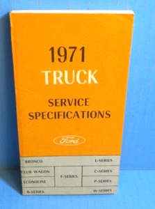 Ford Truck 71 1971 especificaciones de servicio manual del propietario - Imagen 1 de 1