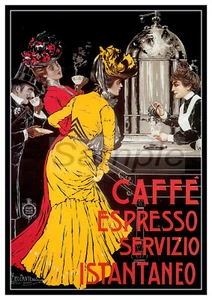 VINTAGE 1900 CAFE ESPRESSO ADVERTISING A4 POSTER PRINT - Picture 1 of 1