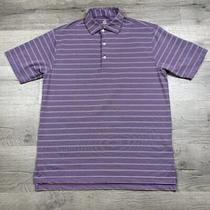 Camisa polo Turtleson Performance para hombre talla M púrpura con rayas multicolores - Imagen 1 de 19