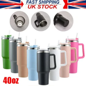 40oz Tumbler Stainless Steel Insulated Travel Mug with Straw and Lid Coffee Mug - Picture 1 of 22