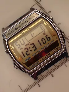 Vintage Timex Quartz Chrono Alarm, Timer,No Band W Resistant WATCH NEW BAT RARE - Picture 1 of 8