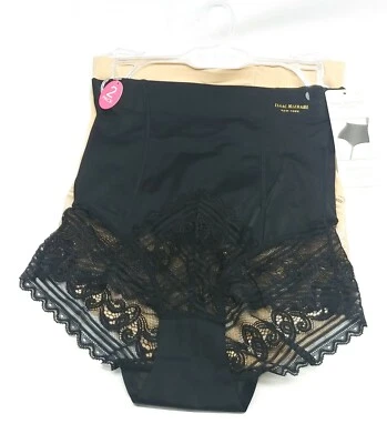 Nova Calcinha Isaac Mizrahi Cintura Alta Renda Modeladora Suave Tamanho Grande Preta Nude   - Imagem 1 de 4