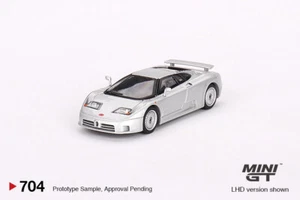 (In Stock) Mini GT #704 Bugatti EB110 GT Grigio Chiaro LHD Modellino Diecast - Foto 1 di 3