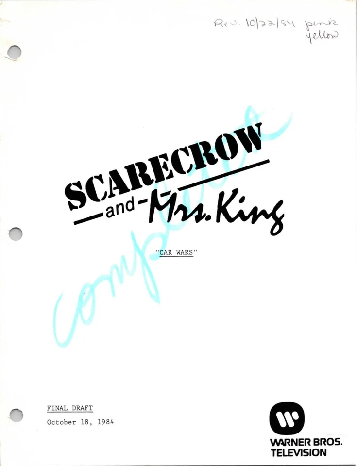 SCARECROW & MRS. KING SERIES CAR WARS SCRIPT BRUCE BOXLEITNER (copy) - Image 1 of 1