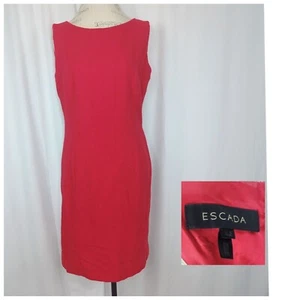 Escada Dress 8 Red Tweed Knee Length Sleeveless - Picture 1 of 9
