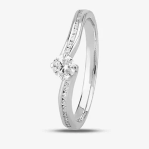 Colección 1888 Oro Blanco 18ct Corte Brillante 0.31ct Diamante Conjunto de Hombro Sol... - Imagen 1 de 4