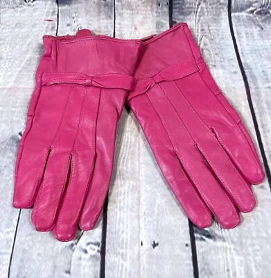 Vintage Gloves | 1970s Vintage Pink Leather Gloves, Vintage Style, Retro Gloves - Image 1 of 4