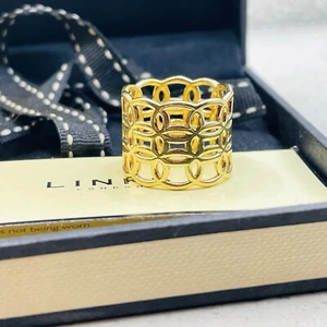 *** Authentic Links of London Sweetie Gold Vermeil Ovals Ring Size N - Picture 1 of 9