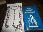 Rosary-Deep purple color factory sealed rosary with prayer book 2022