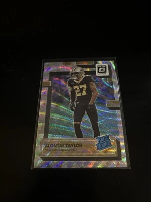 Alontae Taylor 2022 Donruss Optic Silver Wave Prizm /300 RC Saints 300 PWE - Image 1 of 2