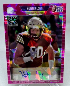 Hunter Long 2021 Leaf Pro Set Metal 1989 Pink Crystals #4/25 Rookie Auto Jaguars - Imagen 1 de 4