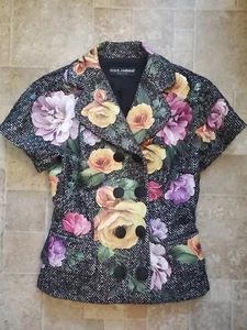 DOLCE & GABBANA FIORI VEST JACKET SIZE 40 - Picture 1 of 9