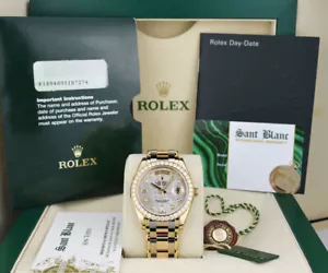 ROLEX 39mm 18kt Gold Tridor Masterpiece Meteorite Diamond 18948 SANT BLANC - Picture 1 of 7