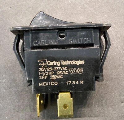 CARLING TECHNOLOGIES CARLING ROCKER SWITCH TIGK721-6S-BL-NBL/ON-OFF TGG-50934150 PACK OF 5