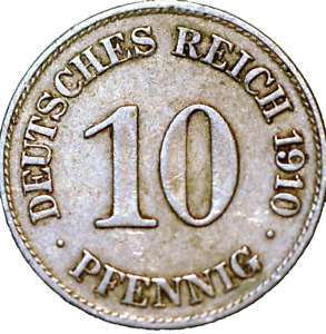 Germany Empire 10 Pfennig 1910 E Wilhelm II KM# 12