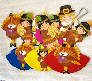 Vintage Fall Thanksgiving Die Cut Paper Cardboard Hats and Decorations CUTE - Picture 1 of 6