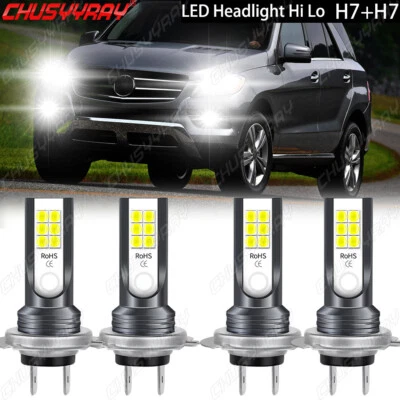 Kit combo de faróis de LED feixe alto baixo 4x lâmpadas 6000K para BMW X1 X2 X3 2012-2019 - Imagem 1 de 4