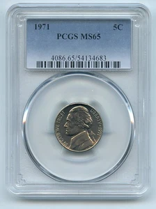 1971 5C Jefferson Nickel PCGS MS65 - Picture 1 of 1